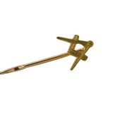 9ct Yellow Gold Masonic Compass Stick Pin Vintage 1986 Birmingham