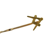 9ct Yellow Gold Masonic Compass Stick Pin Vintage 1986 Birmingham