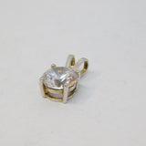 Sterling Silver Round Paste Solitaire Charm Pendant Vintage c1970