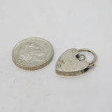 Sterling Silver Heart Lock Charm Pendant Vintage c1970s