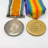 WW1 British Army War Medal & Victory Medal Group PTE H Birch, Somerset LI
