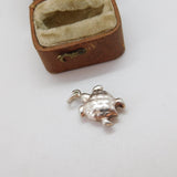 Sterling Silver Puffy Turtle Charm Pendant Vintage c1970