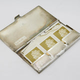 Silver Plated Engine Turned Enamel London Stamp Case Antique c1920