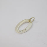 Sterling Silver Open Oval Triple Paste Chaton Set Charm Pendant Vintage c1970