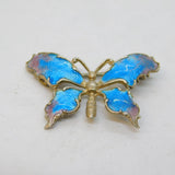 20th Century Sterling Silver & Blue-Pink Enamel Butterfly Brooch Antique
