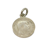 Sterling Silver Edward VII Threepence Coin Charm Pendant Antique 1908