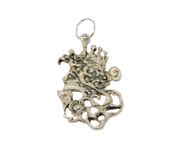 Sterling Silver Studio Style Abstract Fantasy Charm Pendant Vintage c1970