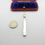 Sterling Silver Onyx Baton Charm Pendant Vintage c1970