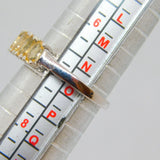 Sterling Silver Five Champagne Topaz Half Eternity Ring Vintage c1970 Size N 1/2