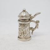 Sterling Silver Lidded Beer Stein Charm Pendant Vintage c1970
