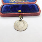 Sterling Silver William IV Sixpence Coin Charm Pendant Antique c1835