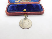 Sterling Silver William IV Sixpence Coin Charm Pendant Antique c1835