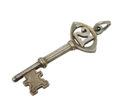 Sterling Silver 21st Birthday Key Charm Pendant Vintage c1970