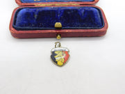 Sterling Silver and Enamel Belgium Travel Shield Charm Pendant Vintage c1970