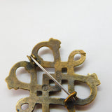 Finland Kalevala Rolled Gold Celtic Twisted Brooch Pin Antique c1940 Art Deco