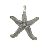 Large Sterling Silver Starfish Form Medallion Pendant Vintage c1970s