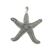 Large Sterling Silver Starfish Form Medallion Pendant Vintage c1970s