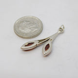 Sterling Silver Baltic Amber Drop Charm Pendant Vintage c1970s