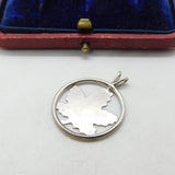 Sterling Silver Canada Canadian Maple Leaf Pendant Vintage c1970