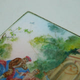 Sterling Silver & Enamel Regency Scene Makeup Compact Antique 1924 Birmingham