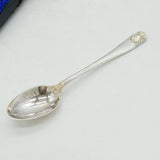 Victorian Boxed Sterling Silver Prince of Wales Picture Back Teaspoons Antique