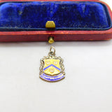 Sterling Silver and Enamel Stratford on Avon Shield Charm Pendant Vintage c1970