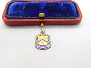 Sterling Silver and Enamel Stratford on Avon Shield Charm Pendant Vintage c1970