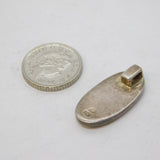 Sterling Silver Two-Tone Mother of Pearl Charm Pendant Vintage c1970s