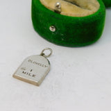 Sterling Silver "Clovelly 1 Mile" Milestone Charm Pendant Vintage c1970
