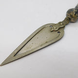 19th Century Scottish Silver Plate & Granite Thistle Bookmark Antique c1880s