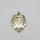 Sterling Silver Shield Form Fob Medal Antique 1909 Birmingham