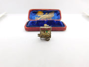 Sterling Silver Bejewelled Cart Charm Pendant Vintage c1970