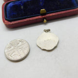 Sterling Silver Curved Edge St Christopher Charm Pendant Vintage c1970