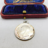 Silver Dipped Authentic Italian 5 Lire Coin Charm Pendant 1923