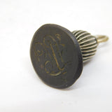 William IV Gun Metal Fluted Monogram Engraved Fob Seal Antique c1830