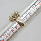 Sterling Silver 15 Rainbow Moonstone Chunky Statement Ring Modern c2000 Size U