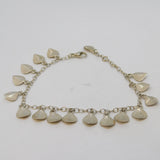 Sterling Silver Shimmering Leaf Drop Bracelet Vintage c1970s