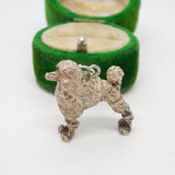 Cast Sterling Silver Poodle Dog Charm Pendant Vintage c1970