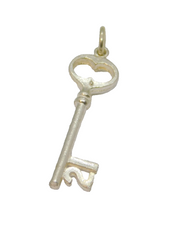 Sterling Silver 21st Birthday Key Charm Pendant Vintage c1970