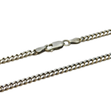 Sterling Silver Flat Curb Link Chain Necklace Vintage Birmingham c1970s