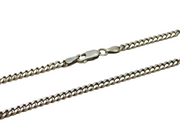 Sterling Silver Flat Curb Link Chain Necklace Vintage Birmingham c1970s