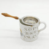 Sterling Silver & Wooden Handled Modernist Tea Strainer Vintage 1963 Birmingham