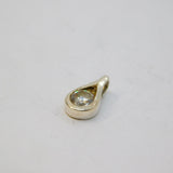 Sterling Silver Spinel Solitaire Set Peardrop Small Drop Pendant Vintage c1970