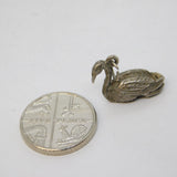 Sterling Silver Swan Charm Pendant Vintage c1970