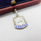 Sterling Silver & Enamel Derby Shield Charm Pendant Vintage c1970