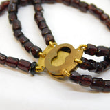 Victorian Pair of Rolled Gold & Beaded Almandine Garnet Bracelets Antique