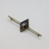 Sterling Silver Morpho Butterfly Kingfisher Image Brooch Pin Antique c1920