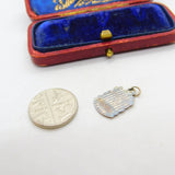 Sterling Silver and Enamel Stratford on Avon Shield Charm Pendant Vintage c1970
