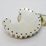 Sterling Silver Abalone Shell & Blue Topaz Large Charm Pendant Vintage c1970s