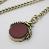 20th Century 'Albo Silver' Albert Watch Chain & Fob Antique c1920s Art Deco